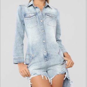 Fashion Nova denim romper